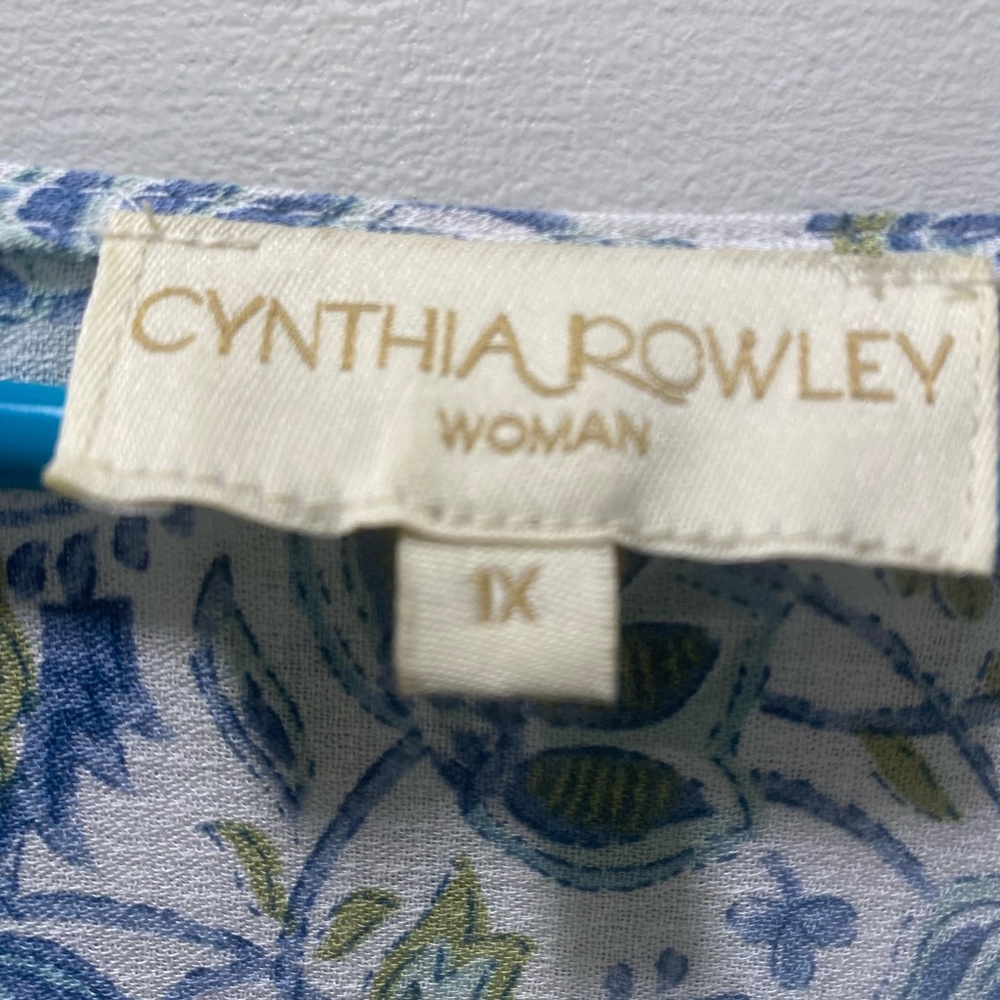 Cynthia Rowley Blue and White Floral Blouse - Picture 4 of 6